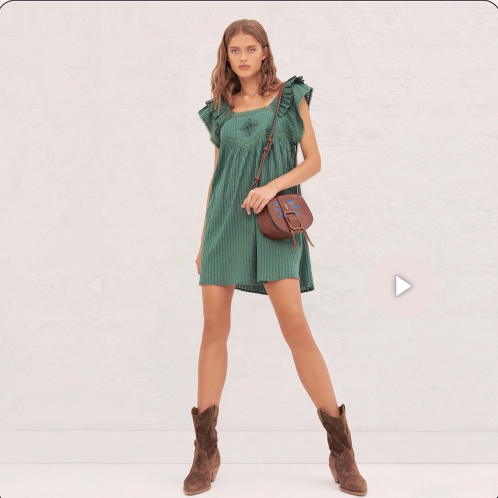Ba&sh Uriel embroidered Mini dress size S